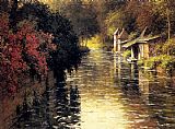 A French River Landscape by Louis Aston Knight